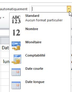 Modifier le format de cellule pour mettre en format date dans Excel